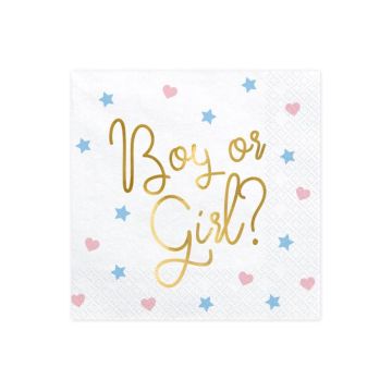 White napkins with gold writing and motifs 20x - 33x33 cm