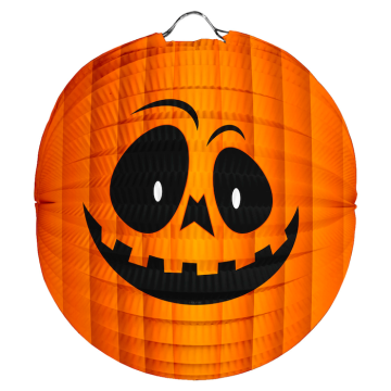 Round orange pumpkin lantern - 22 cm