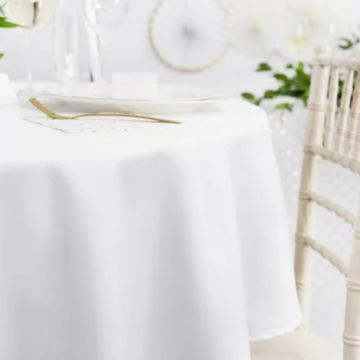 Round fabric tablecloth white - 280 cm