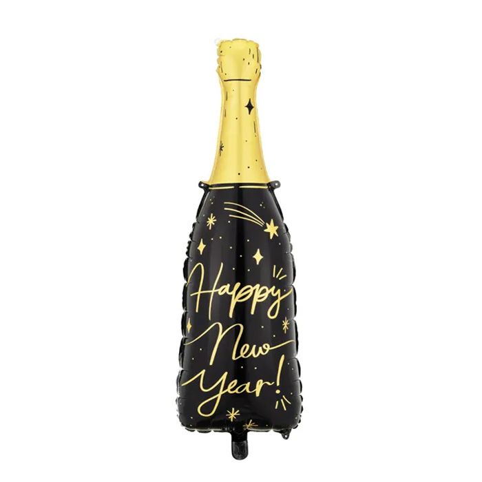 Champagne Happy New Year Foil Balloon - 98x39.5 cm