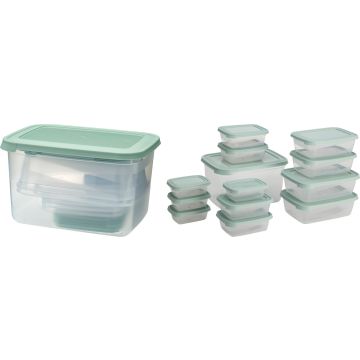 Storage Boxes 13 Pieces with Light Green Lids