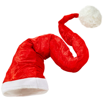 Long elf hat red and white - 150 cm