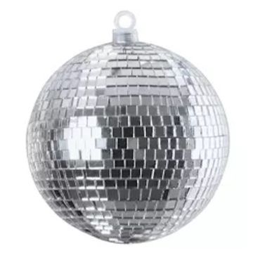 Silver disco ball - 15 cm including hanging hook