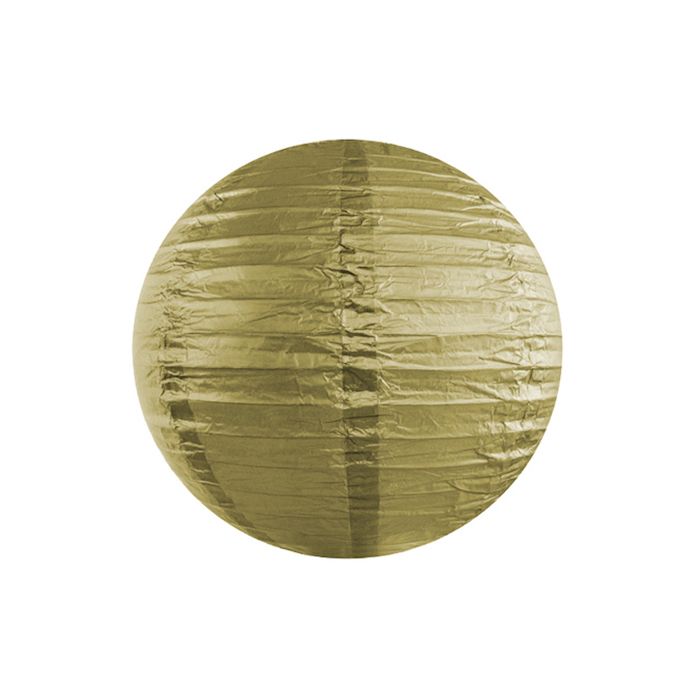 Gold paper lantern - 25 cm
