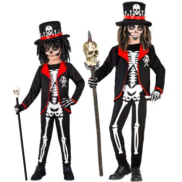 Voodoo Priest Skeleton Costume for Boys