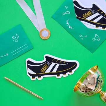 Invitation cards with football shoe design 6x - 19x9 cm
