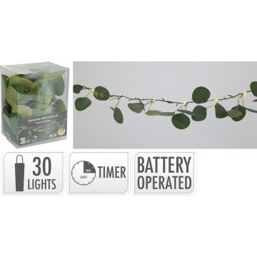 Eucalyptus Garland with 30 LED Lights approx. 290 cm