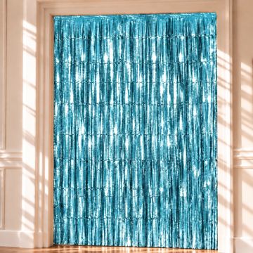 Light Blue Glitter Curtain - 100 x 240 cm