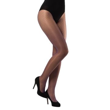 Fishnet tights fine mesh one-size purple