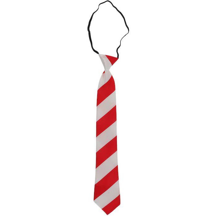 Christmas Tie Red And White Striped