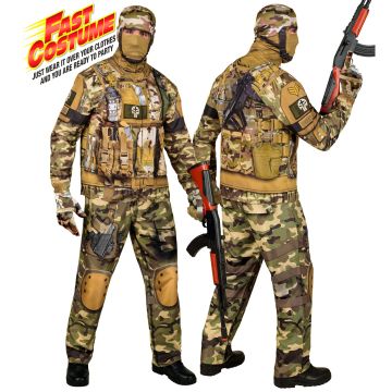 Camouflage Soldier Costume for Men