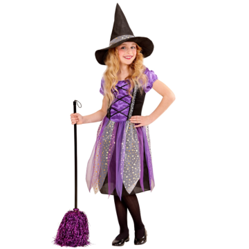 Purple witch costume for children - 2 parts
