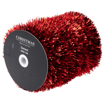 Red tinsel garland - 20 meters