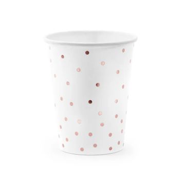 Paper Cups with Polka Dots 6x - 260 ml