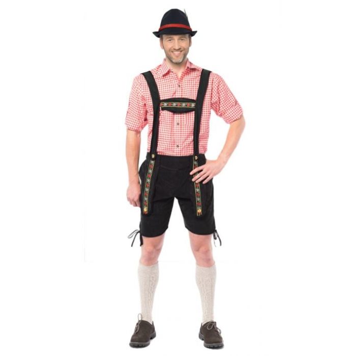 Tyrolean lederhosen trousers Johann short black