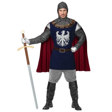 Navy Blue Eagle Knight Costume with Cape