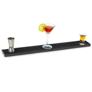 Black PVC Bar Mat - 60x10x1 cm