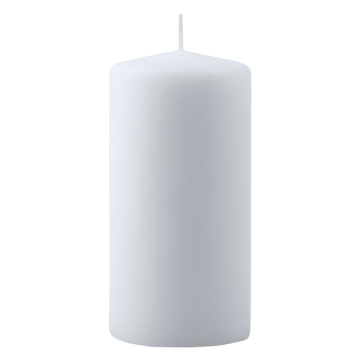 Block candle white 1x - 6x12 cm