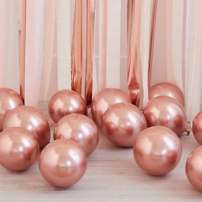 Rose Gold Chrome Mini Balloons 40x - 12 cm