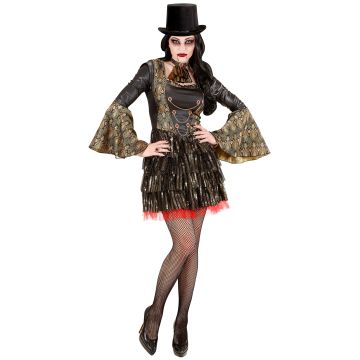 Gothic Vampire Dress for Women with Jabot