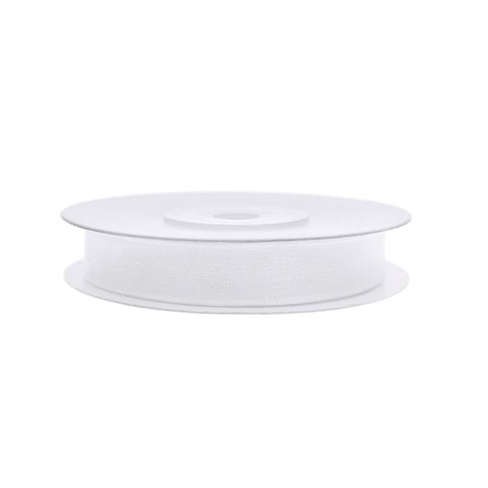 White chiffon ribbon - 6 mm x 25 m