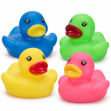 Rubber Ducks 4 pcs in Different Colours 55 mm