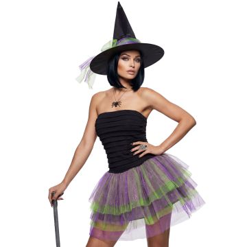 Sparkly Witch Costume for Ladies - 2 Pieces