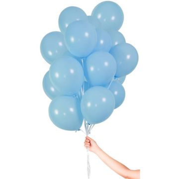 Light Blue Balloons with String 30x - 23cm