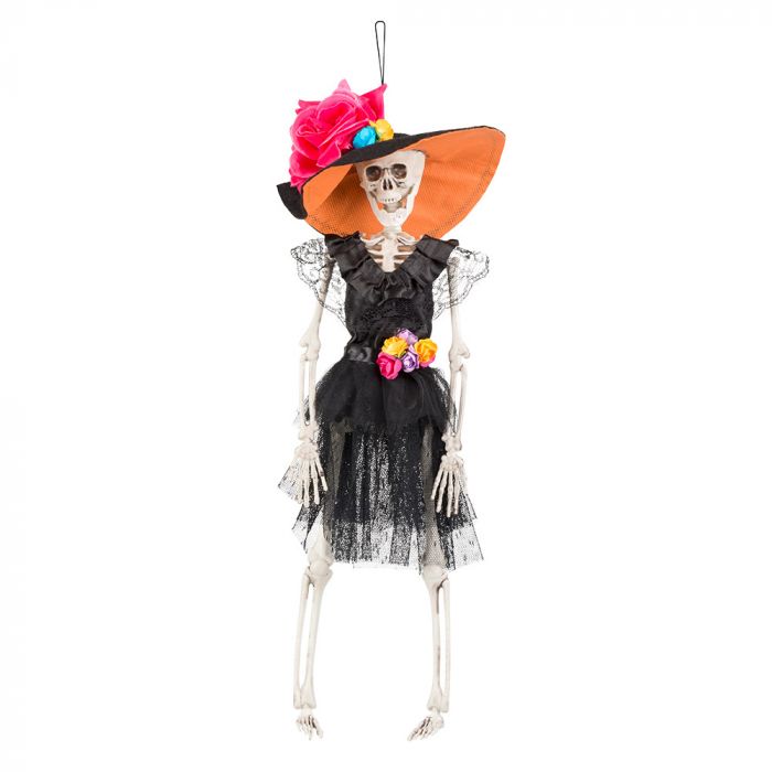 Hanging Day of the Dead female skeleton - 40 cm