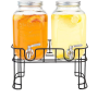 Glas dispenser 2x 4 liter Inkl. Holder