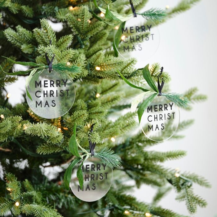 Christmas tree decoration Merry Christmas 4x- 8.5 cm