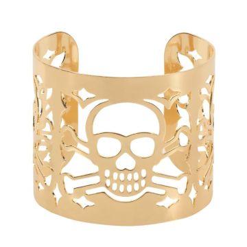 Gold skull pirate bracelet - one size