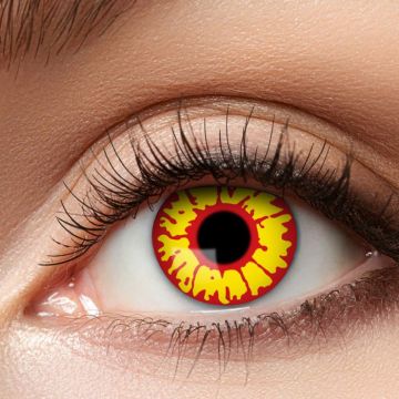 Yellow and red contact lenses - single use