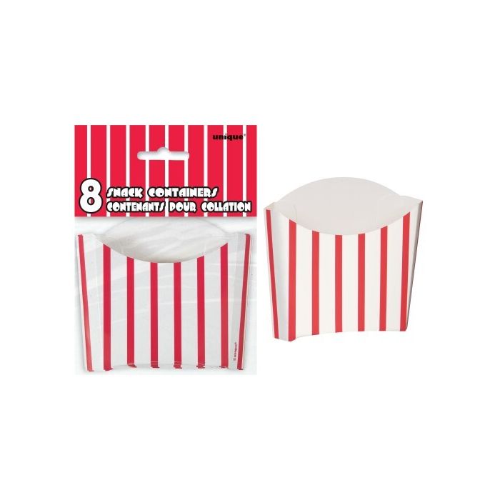 Striped snack cups in red and white 8x
