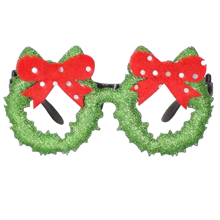 Christmas Glasses with Christmas Wreath
