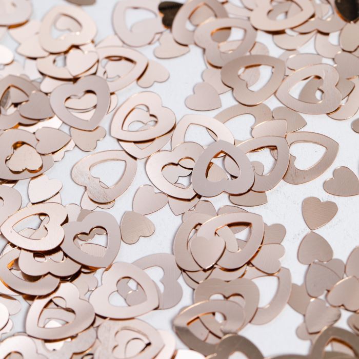 Rose gold hollow heart table confetti - 14 g