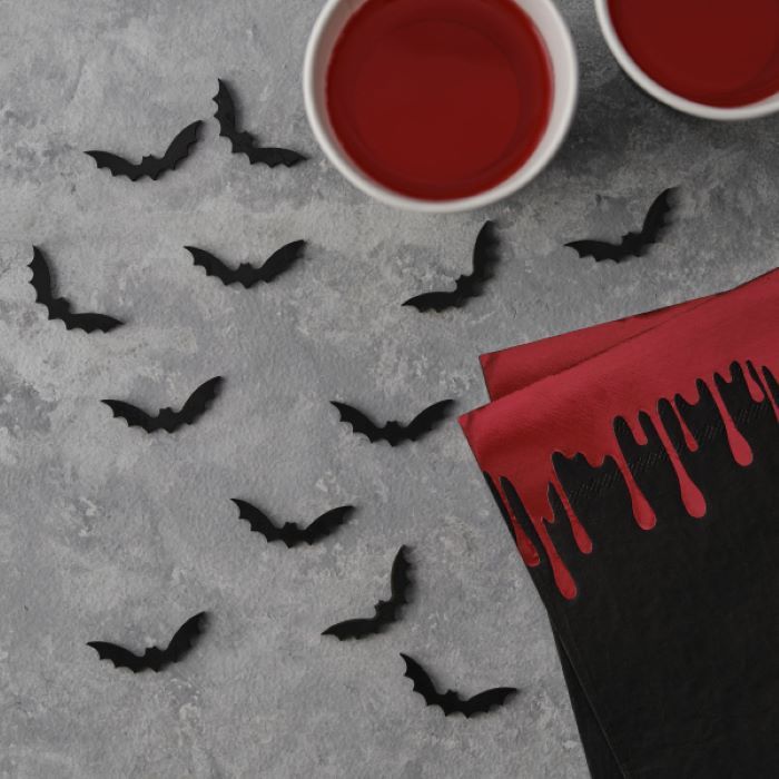 Halloween bat wooden confetti 24x - 4x1.5 cm