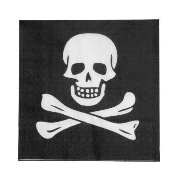 Pirate Napkins with Skull 20x - 33x33 cm