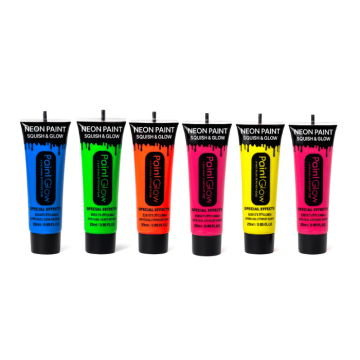 UV Body Paint 25 ml 6x pack neon