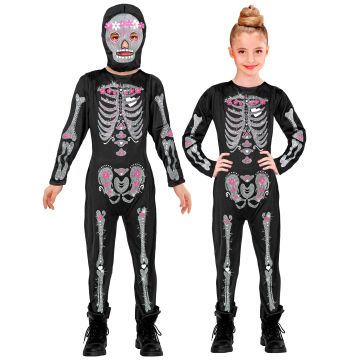 Girls' Skeleton Costume with Mask