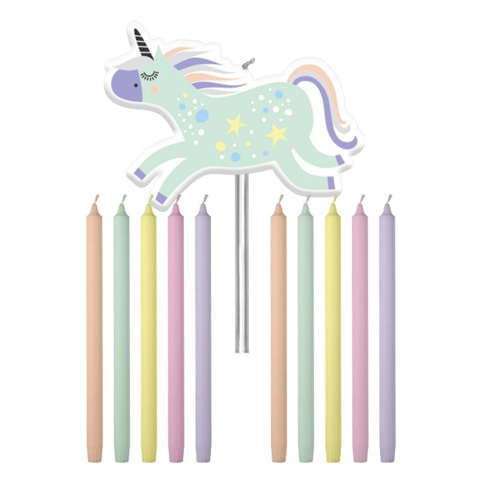Unicorn birthday candles 11x - 10 cm