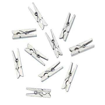Silver mini clips 12x - 0.7x3.3 cm