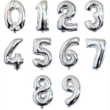 Silver Number Balloons - 86 cm