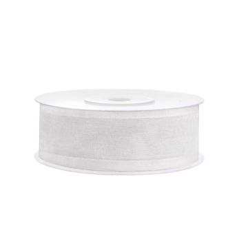 White chiffon ribbon - 25 mm x 25 m