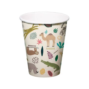 Paper cups with zoo designs 6x - 250 ml