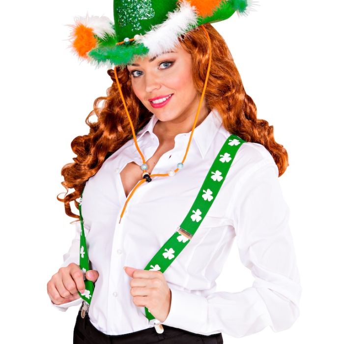 Green St. Patrick's Day suspenders