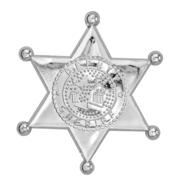 Silver cowboy sheriff star