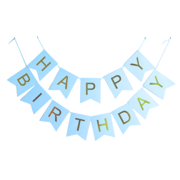 Light Blue Happy Birthday Bunting