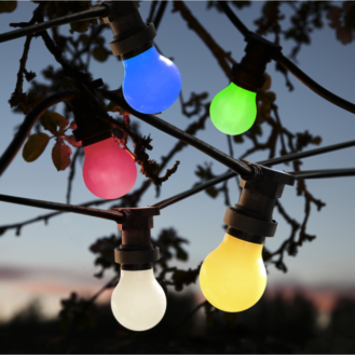 Multi-coloured string lights 5 metres with 10 bulbs