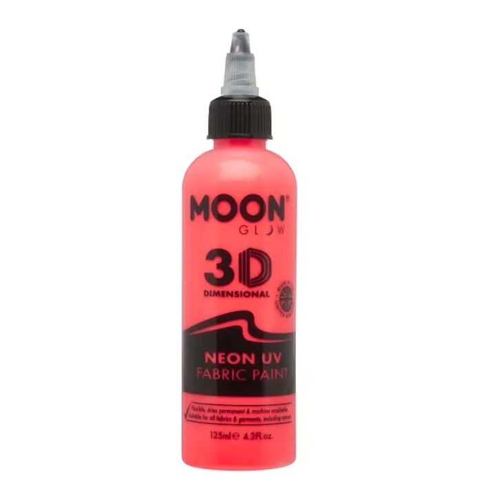 Neon UV Fabric Paint Red 125 ml Moon Creations
